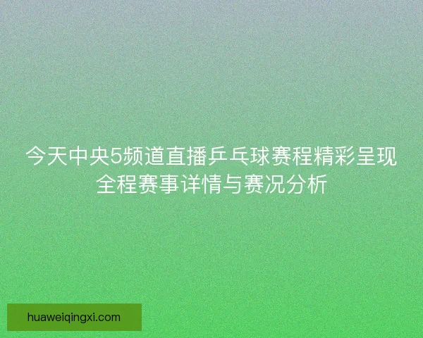 今天中央5频道直播乒乓球赛程精彩呈现全程赛事详情与赛况分析