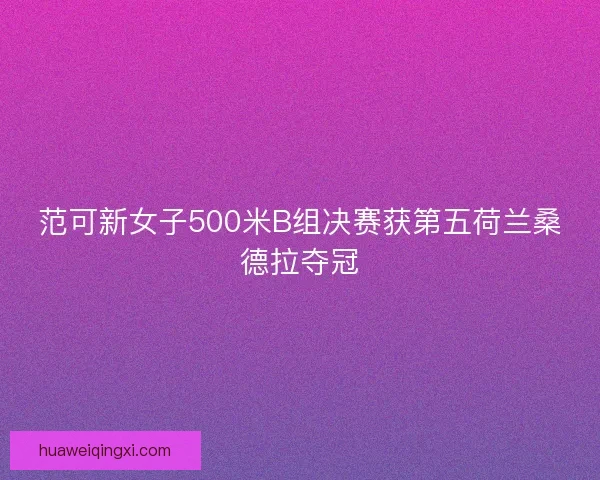 范可新女子500米B组决赛获第五荷兰桑德拉夺冠 范可新女子500米B组决赛获第五荷兰桑德拉夺冠