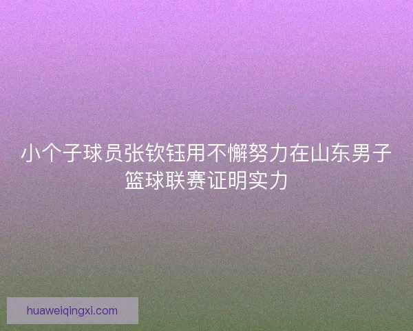小个子球员张钦钰用不懈努力在山东男子篮球联赛证明实力