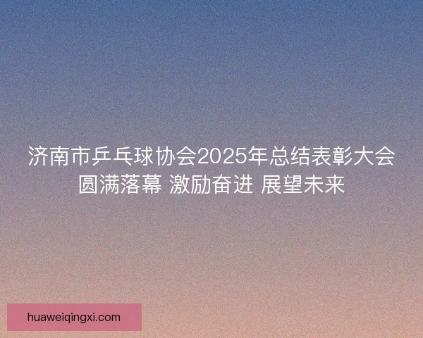 济南市乒乓球协会2025年总结表彰大会圆满落幕 激励奋进 展望未来